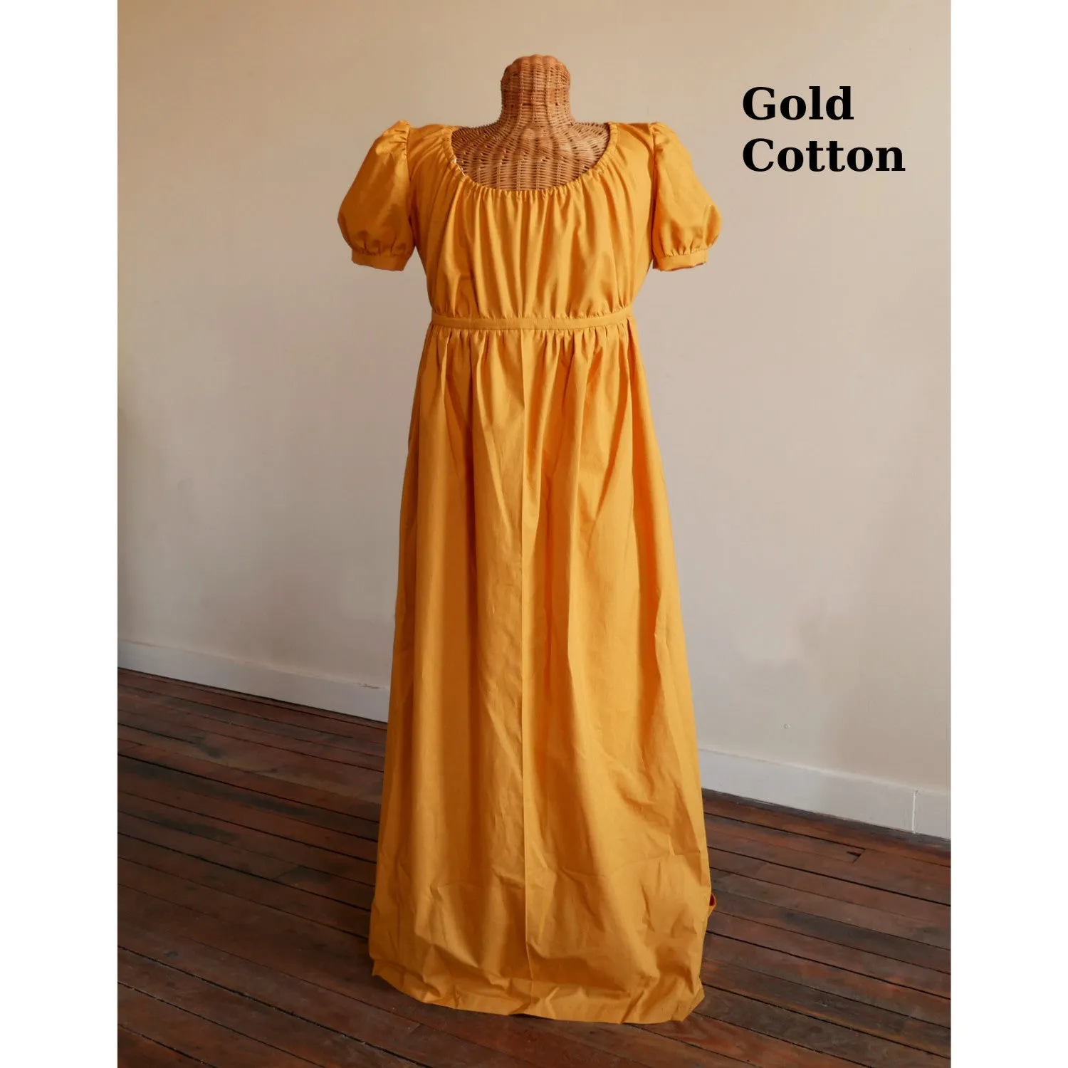 19th Century Empire Dress in Solid Cotton