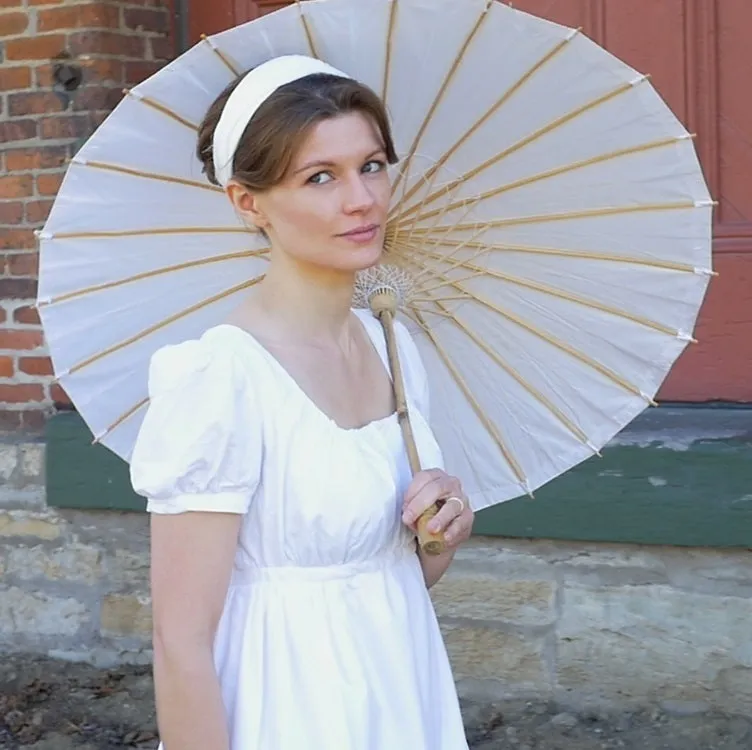 19th Century Empire Dress in Solid Cotton