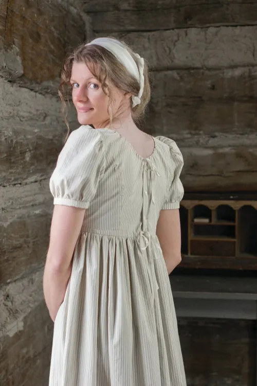 19th Century Empire Dress in Solid Cotton