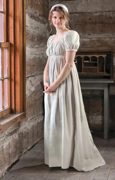 19th Century Empire Dress in Solid Cotton