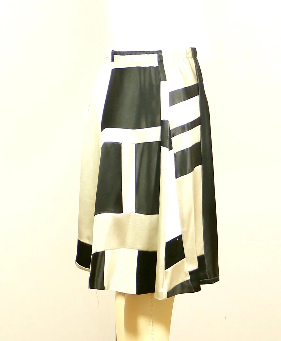 A line Plus Size Silk Patchwork Skirt