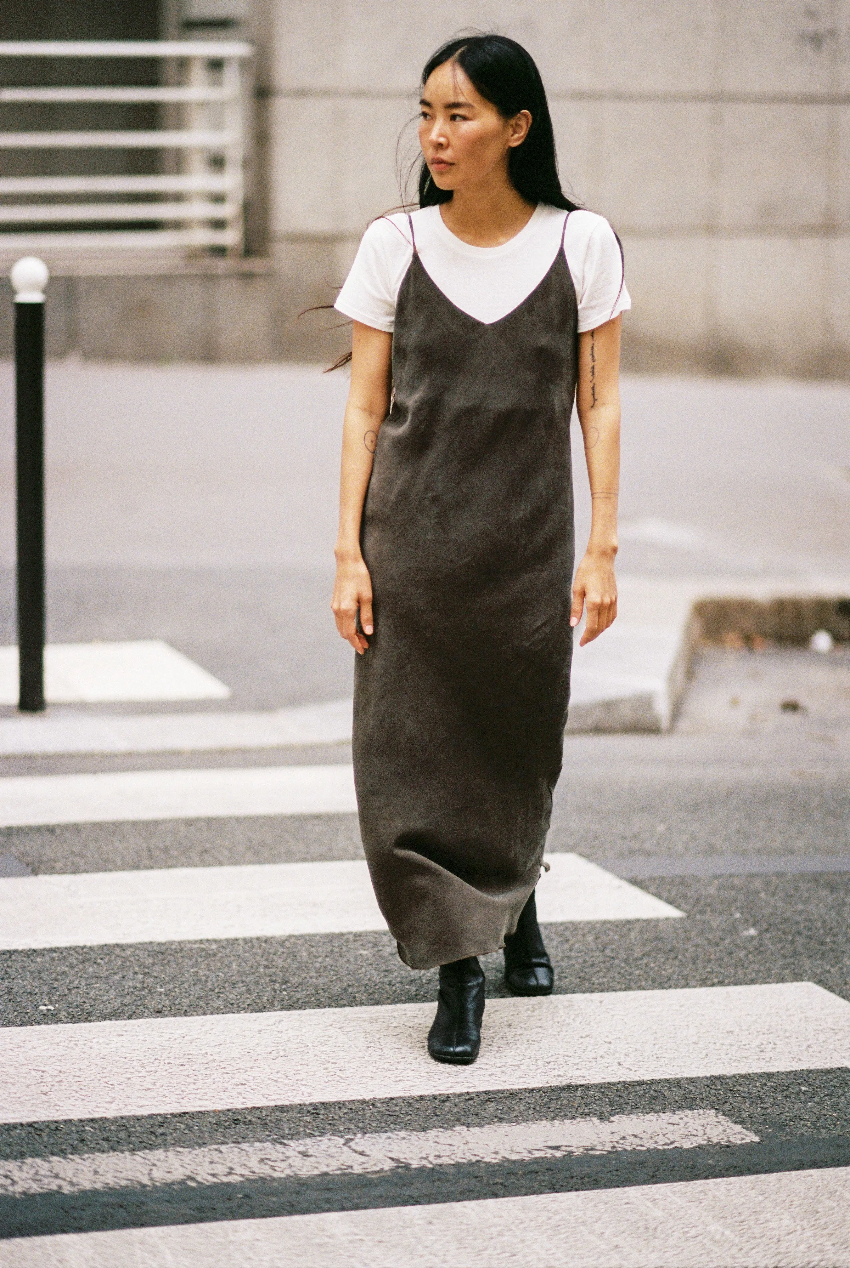 Anaise Slip Dress, Japanese Cupro, Walnut