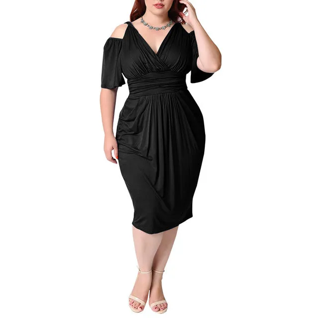 Big size Black Red Summer Beach Dress