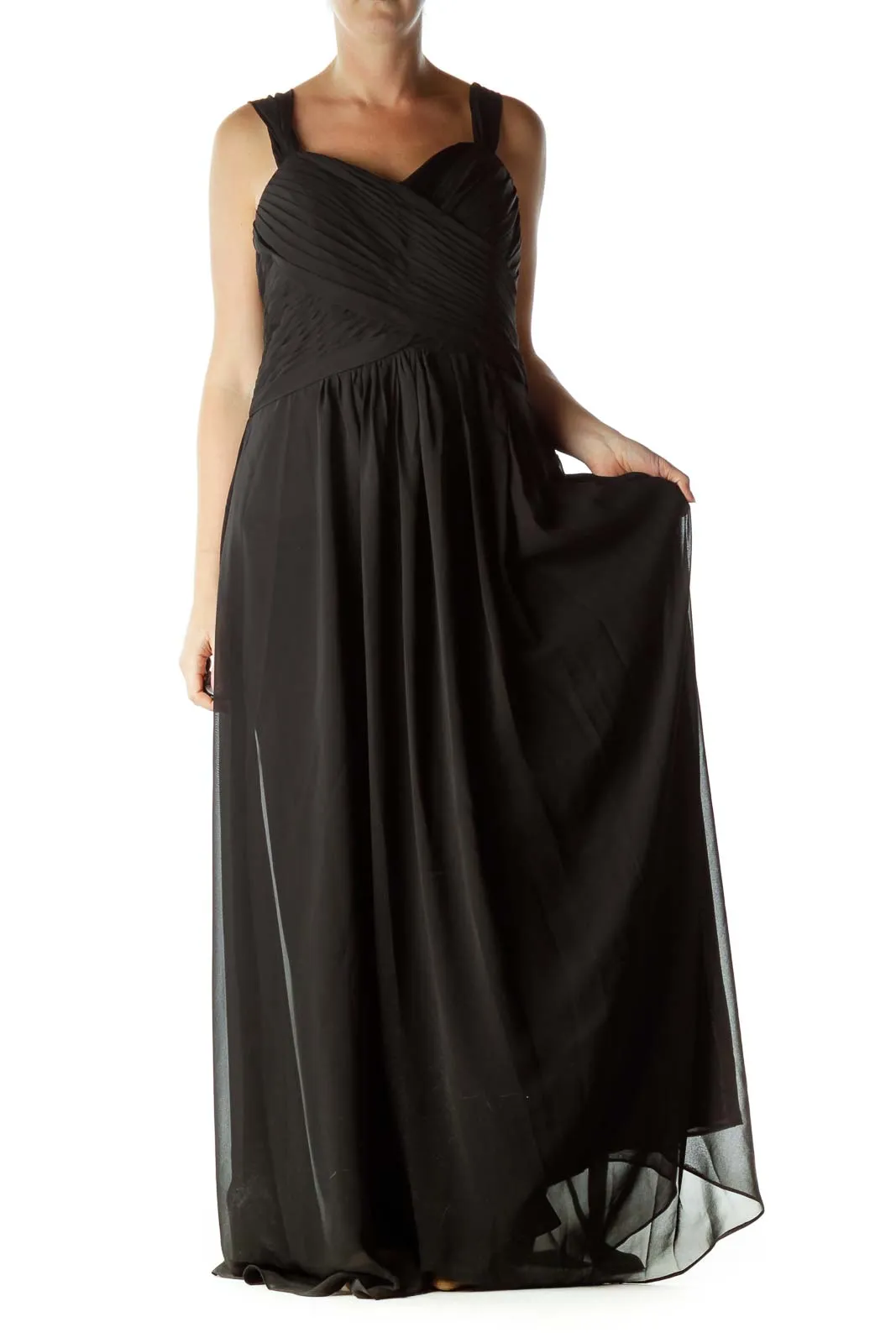 Black Empire Waist Evening Dress