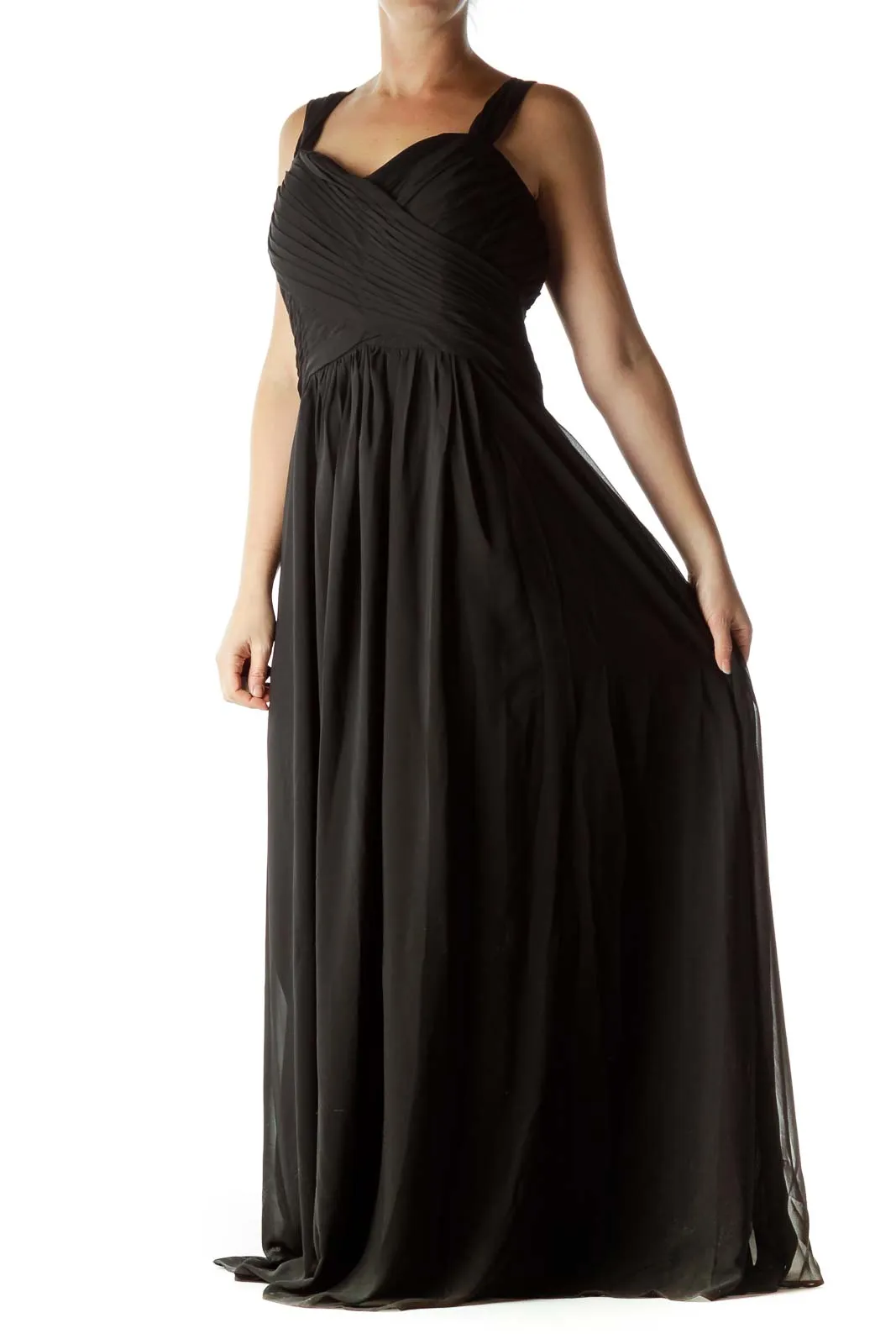 Black Empire Waist Evening Dress