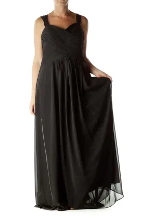 Black Empire Waist Evening Dress