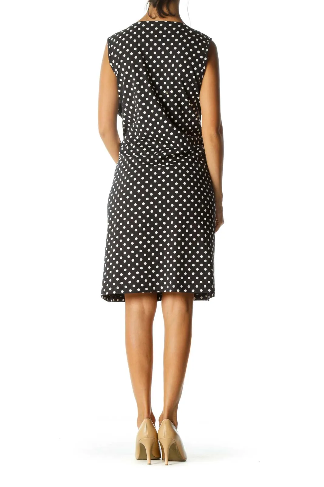 Black White Cotton Polka Dot Slip Dress