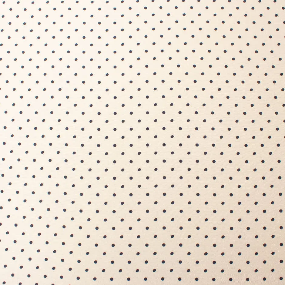 Blue Spotted Ivory Silk Shantung (A 2.15m Piece)