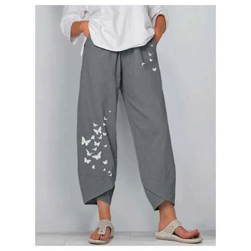 Butterflies Print Pants