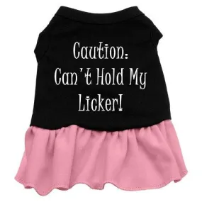 Can't Hold My Licker Screen Print Dress Black with Pink XXL (18)