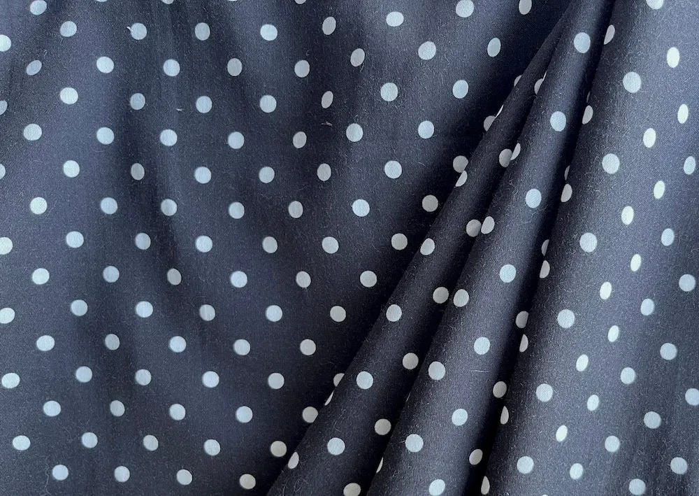 Classic Black & White Stretch Cotton Sateen (Made in Italy)