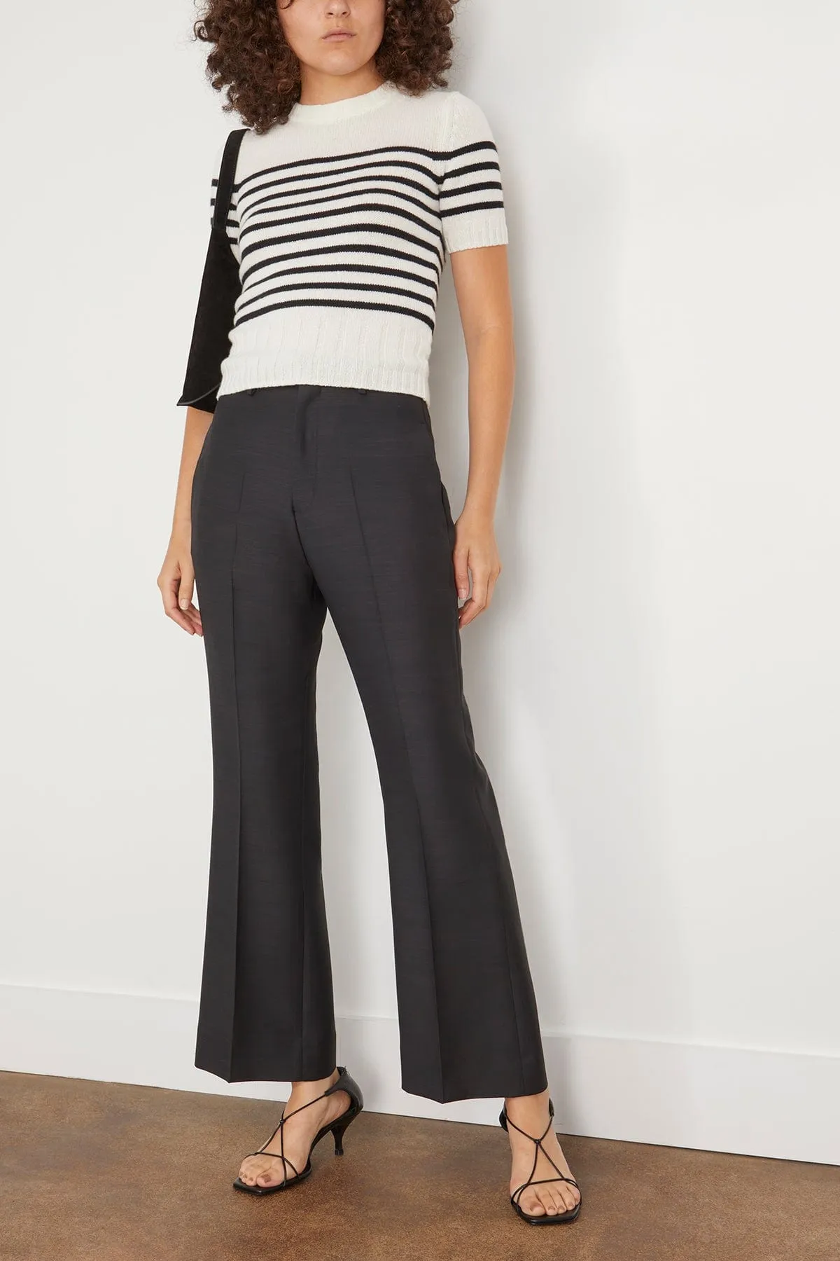 Credo Cropped Bootcut Woven Trouser in Black