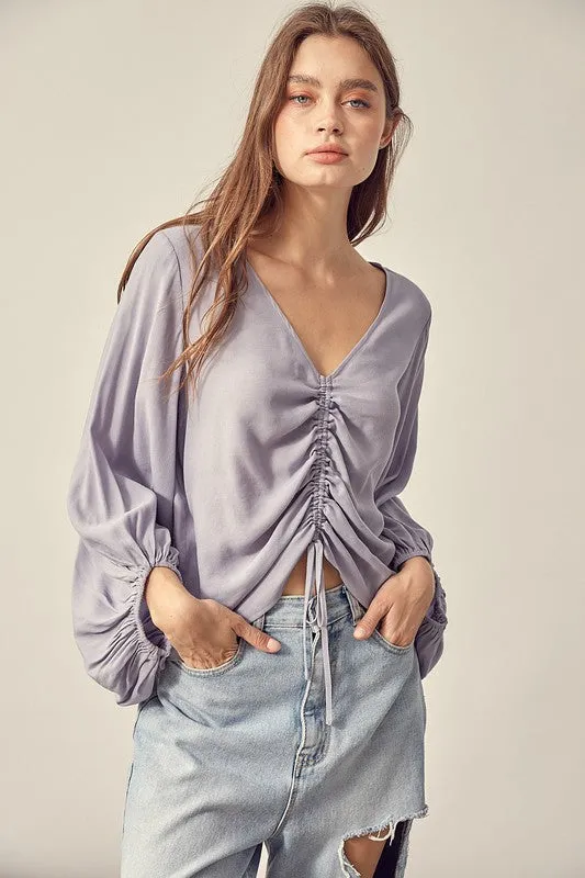 Front Tie Shirring Top -  Online Exclusive