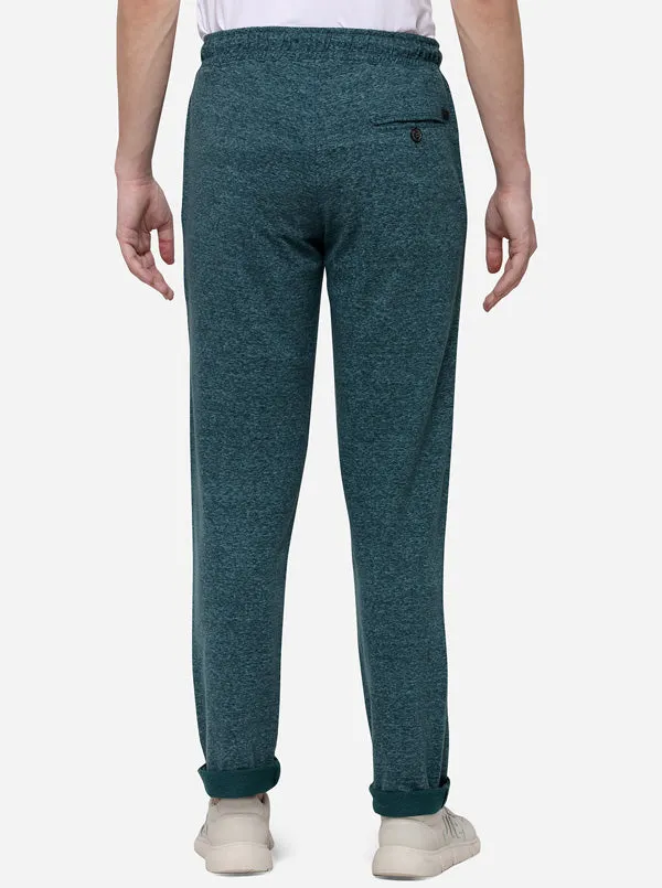 Green Slim Fit Solid Track Pants | JadeBlue