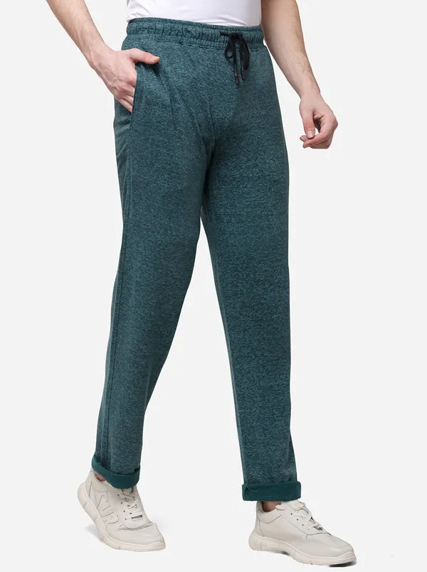 Green Slim Fit Solid Track Pants | JadeBlue