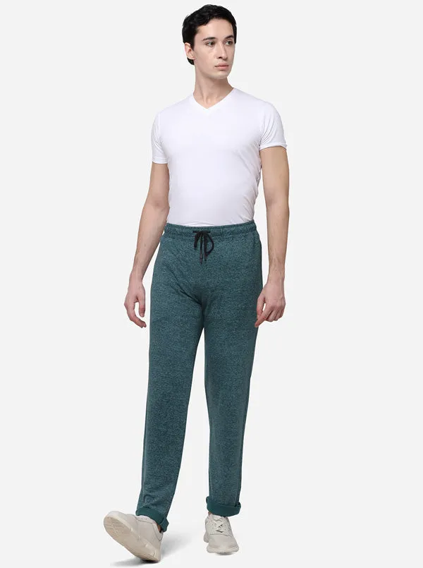 Green Slim Fit Solid Track Pants | JadeBlue