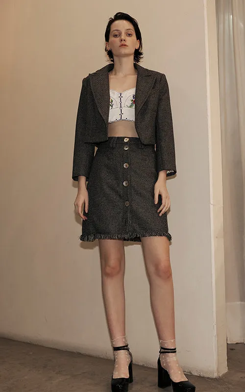 italian wool mini skirt