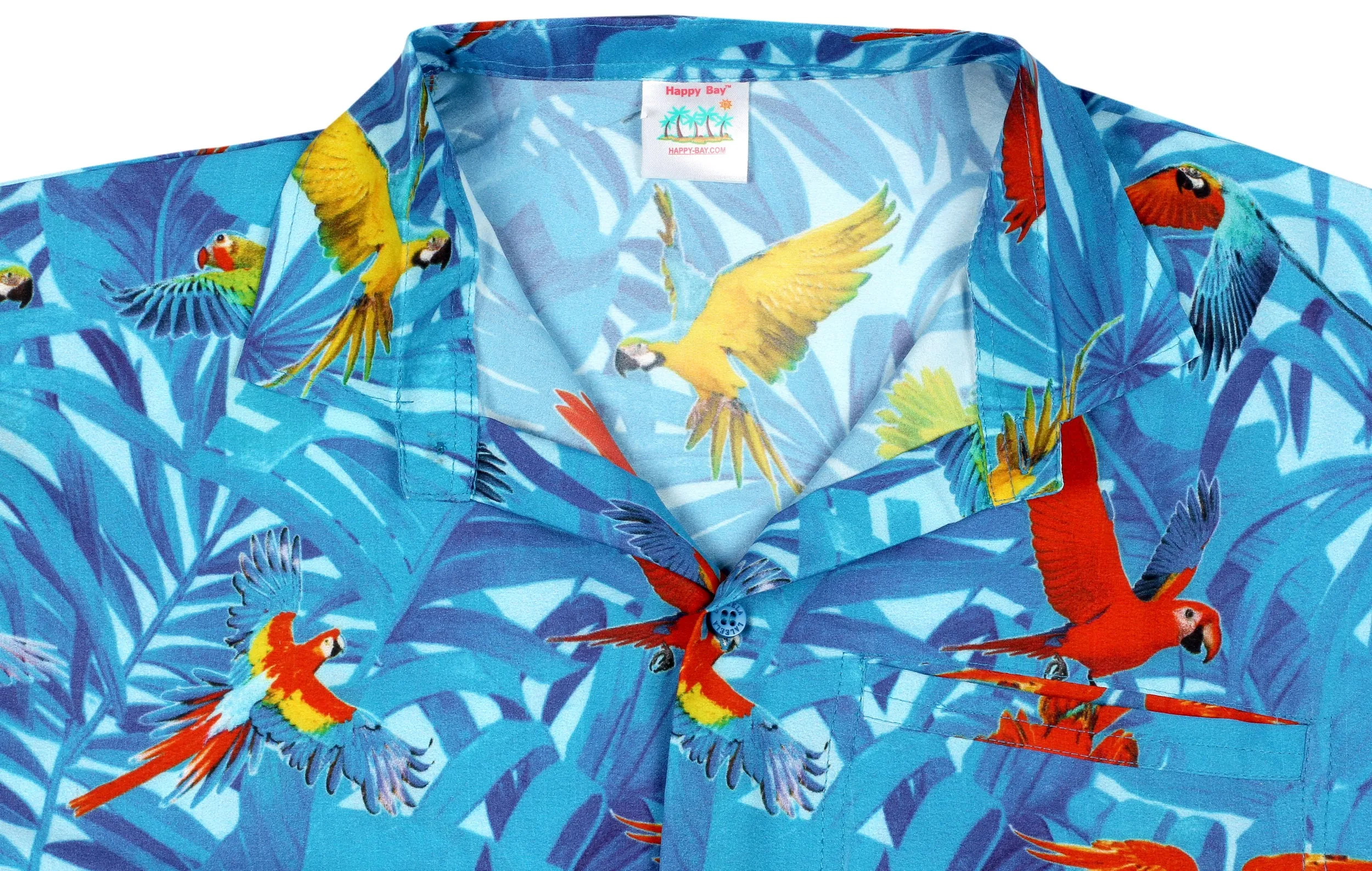 LA LEELA Shirt Casual Button Down Short Sleeve Beach Shirt Men Aloha Pocket shirt Blue_W601