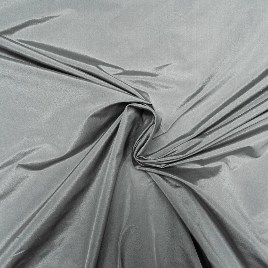 Mid Grey Plain Silk Taffeta