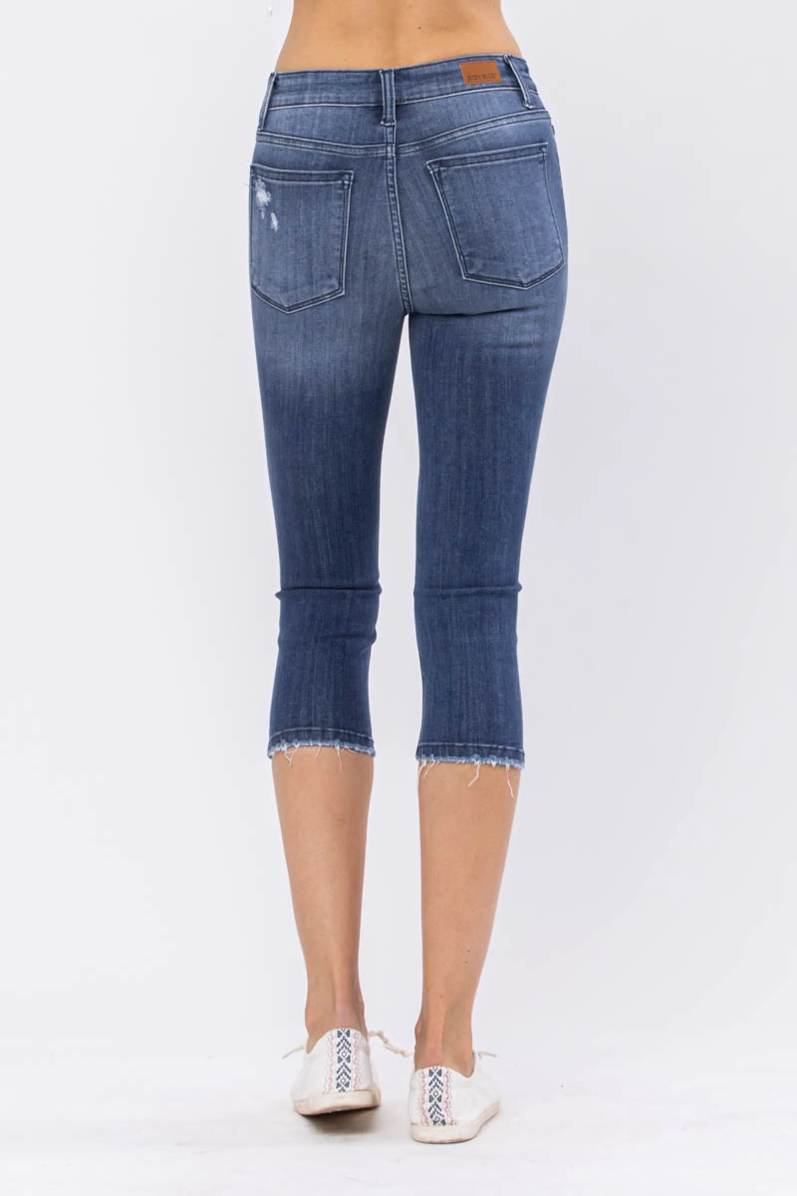 MID RISE CAPRI CONTRAST PATCH SKINNY