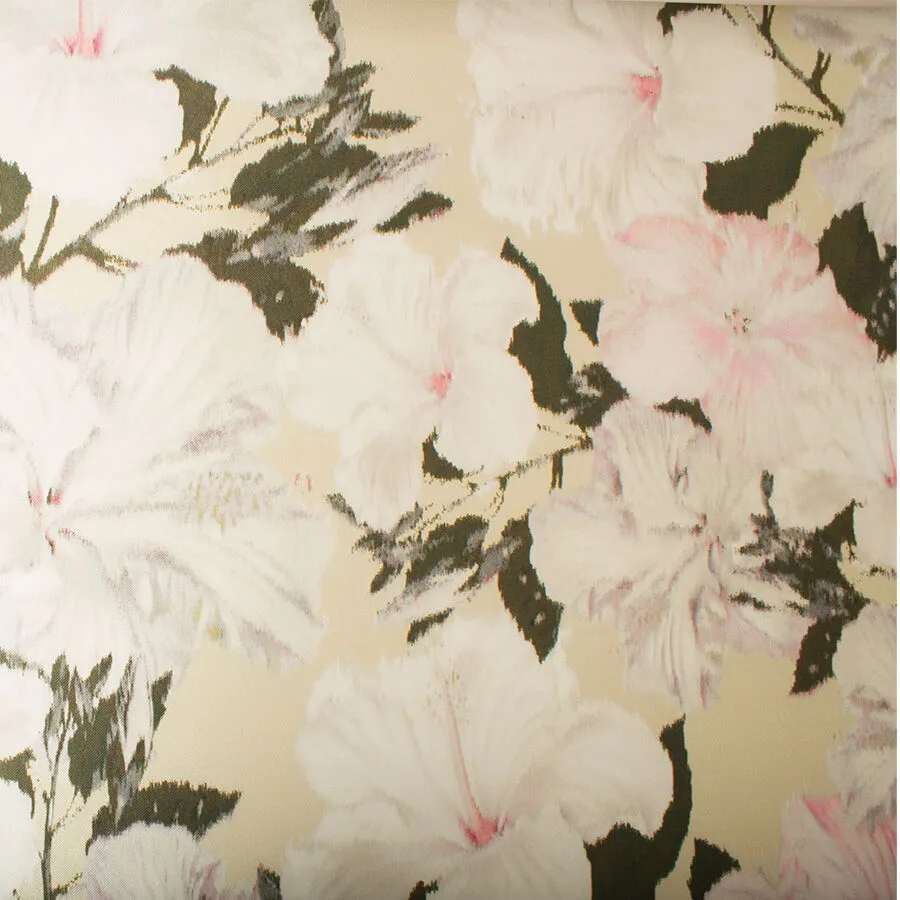 Pastel Pink & Ivory Printed Silk Mikado