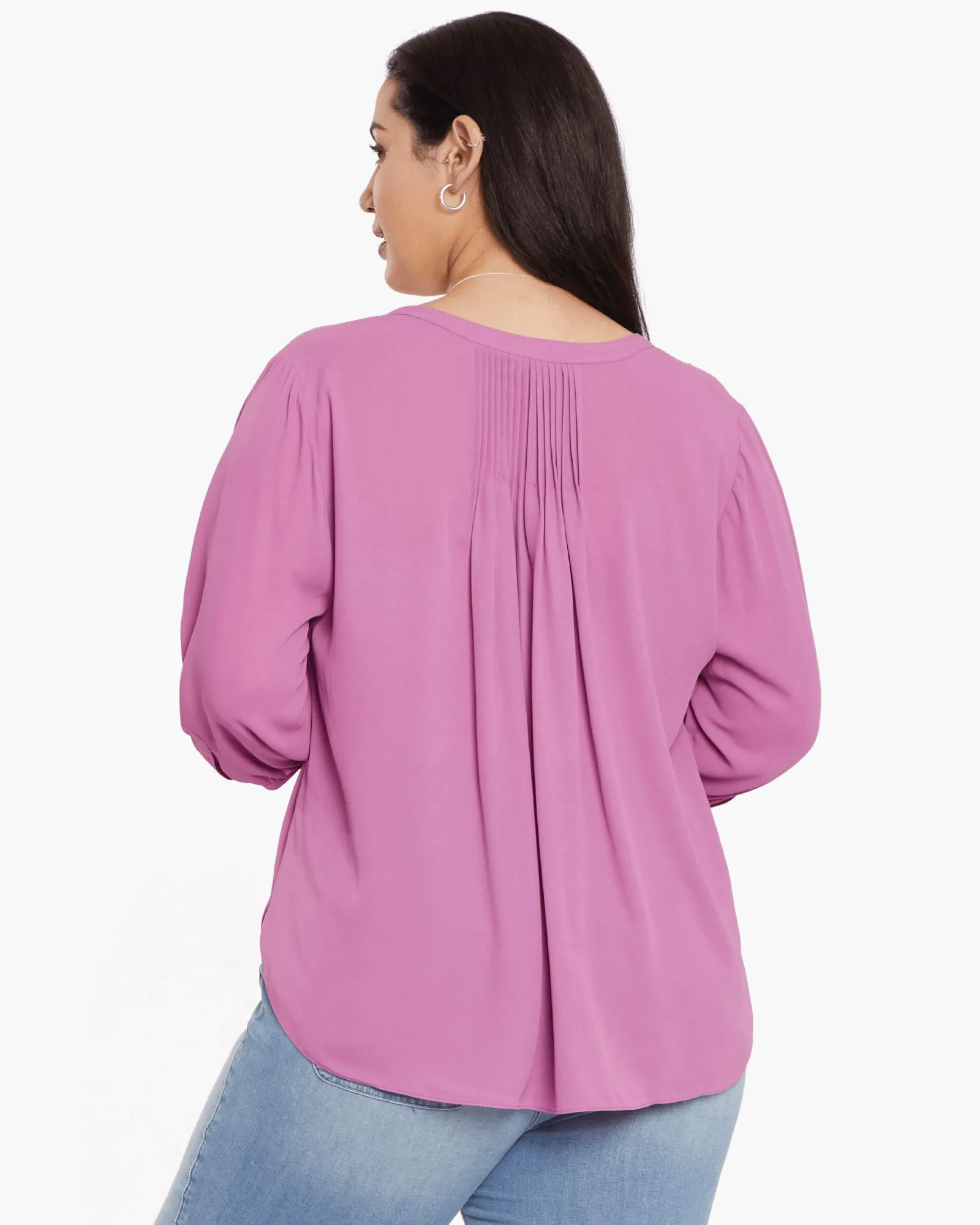 Pintuck Blouse | Magenta