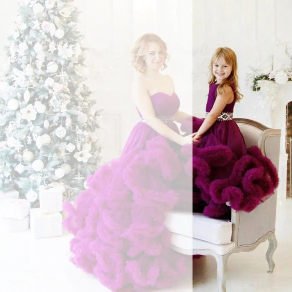 Purple Prom Dresses For Mother And Daughter