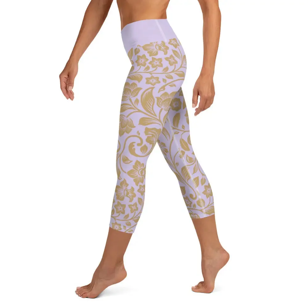 "Floral Lace" Collection - Yoga Capri Leggings