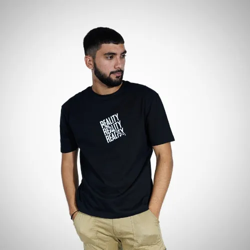 "Reality" Oversized Black T-Shirt By DemonWear for Him