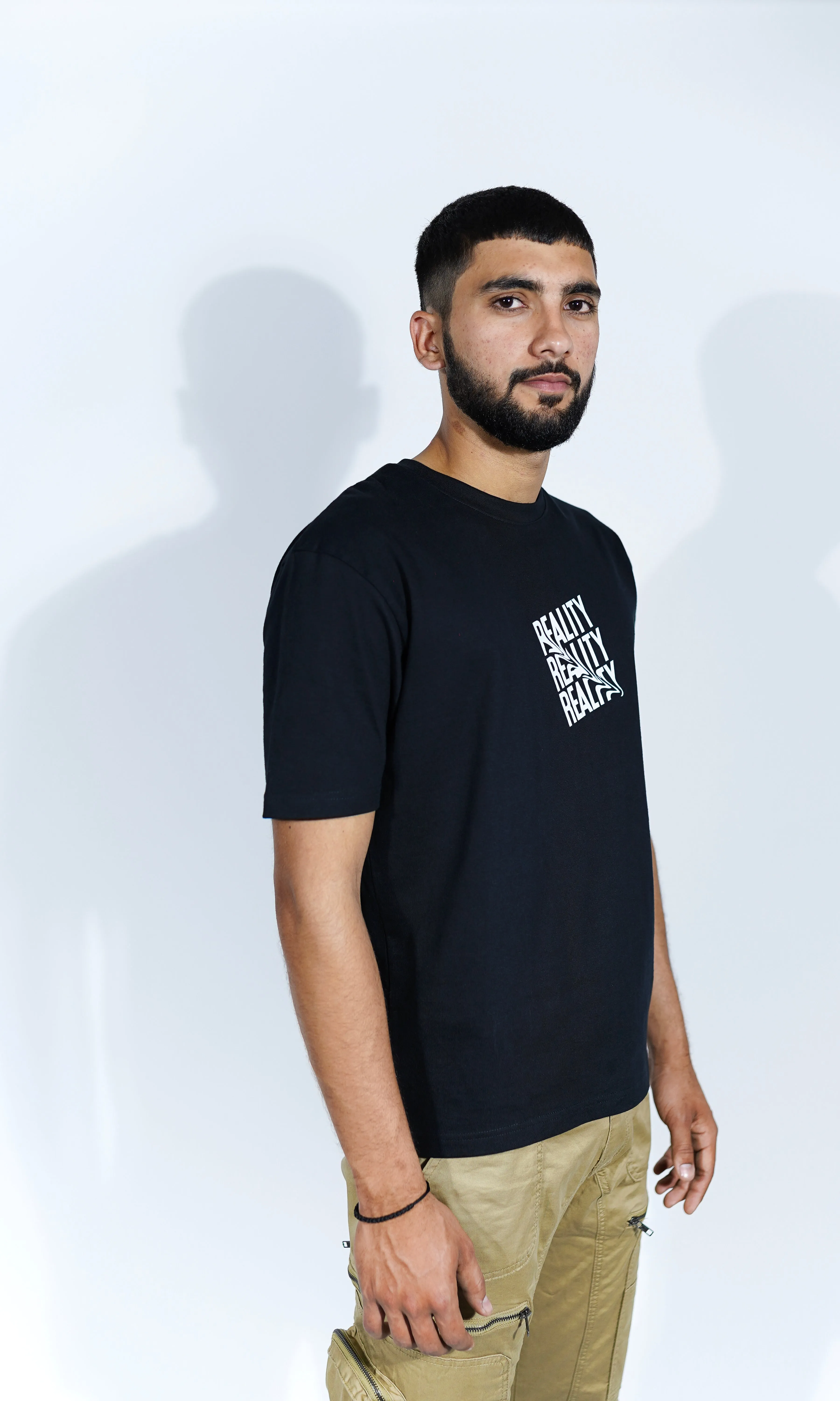 "Reality" Oversized Black T-Shirt By DemonWear for Him