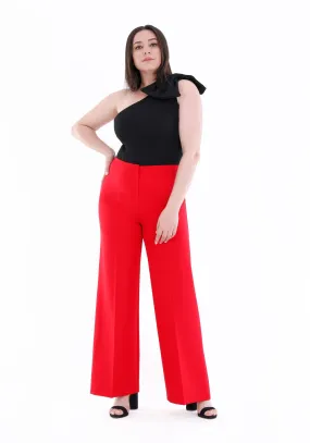 Red Wide Leg Pants - Regular & Plus Size Flare Trousers