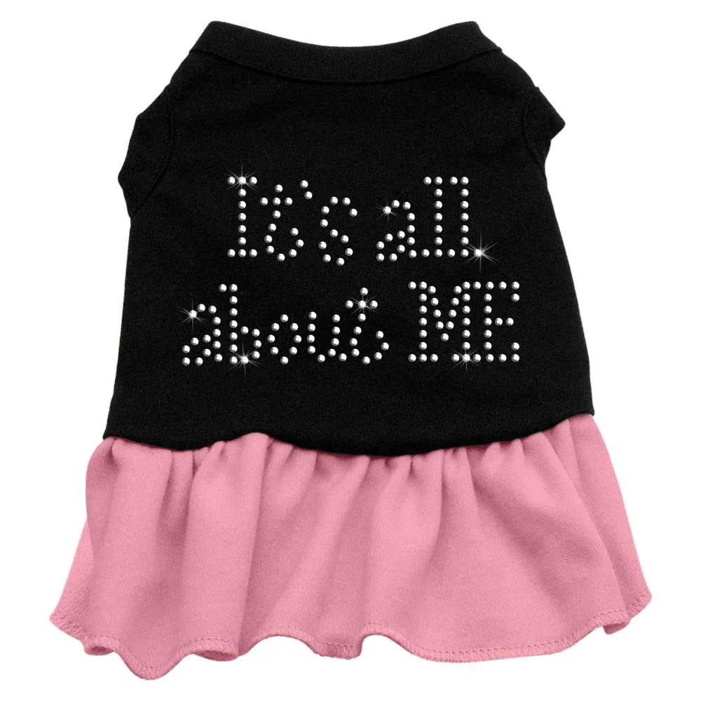 Rhinestone All About me Dress Black with Pink XS (8)