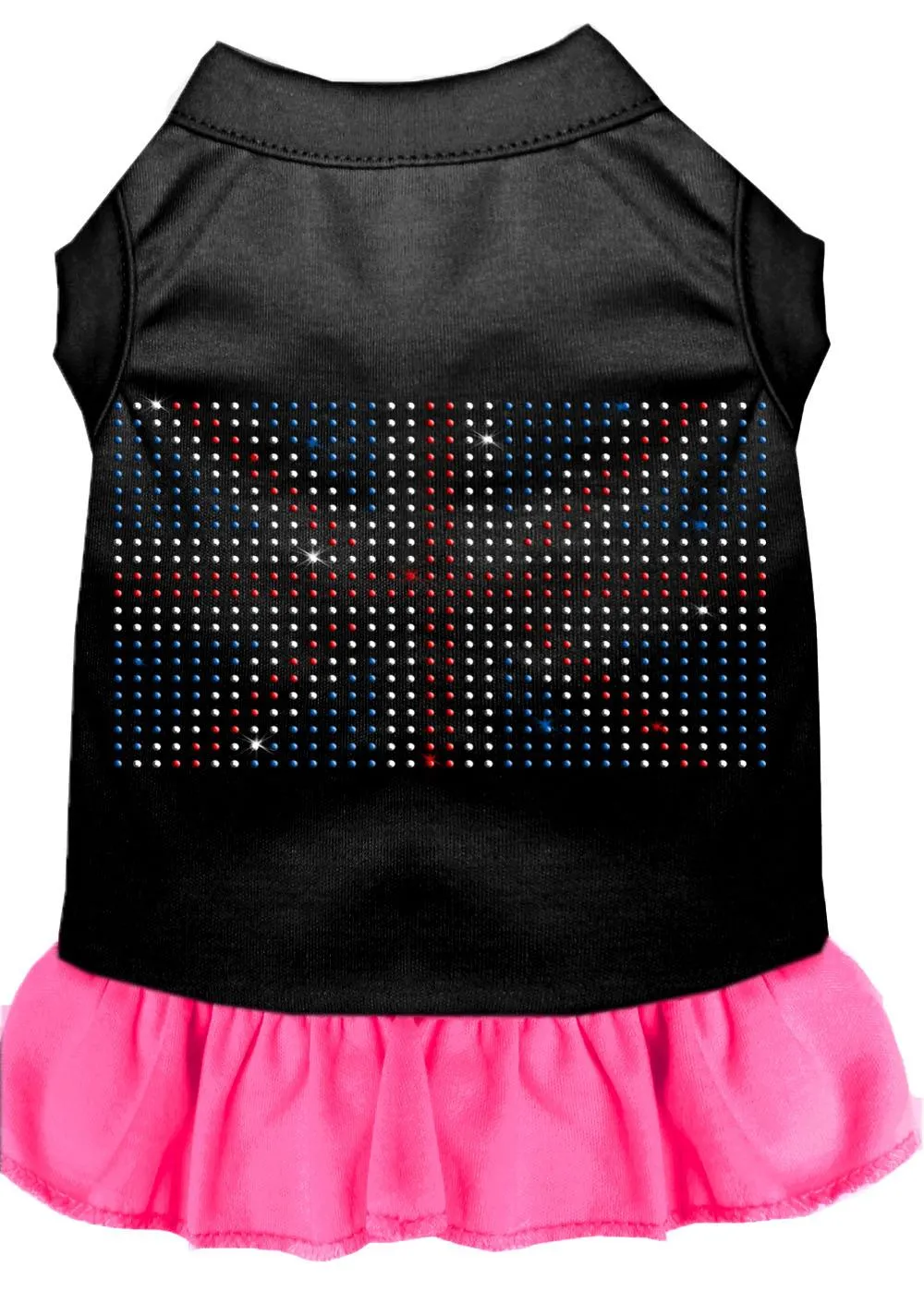 Rhinestone British Flag Dress Black With Bright Pink Lg (14)