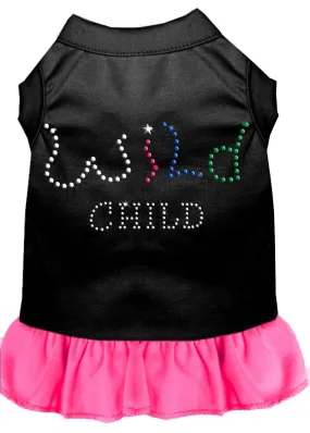 Rhinestone Wild Child Dress Black With Bright Pink Med (12)