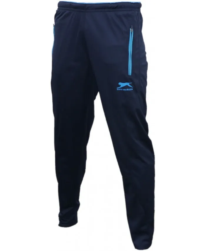 SHIV NARESH Tricot Unisex Track Pants (Navy-Cyan)