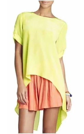 Silk Lemongrass Caterina Split Back Top