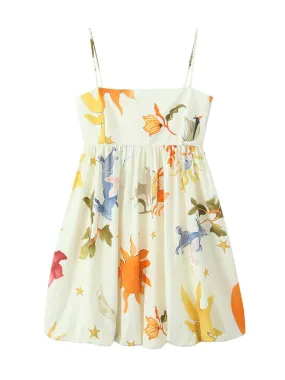 Summer Print Cami Dress with Empire Swing Silhouette