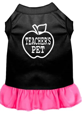 Teachers Pet Screen Print Dress Black With Bright Pink Sm (10)