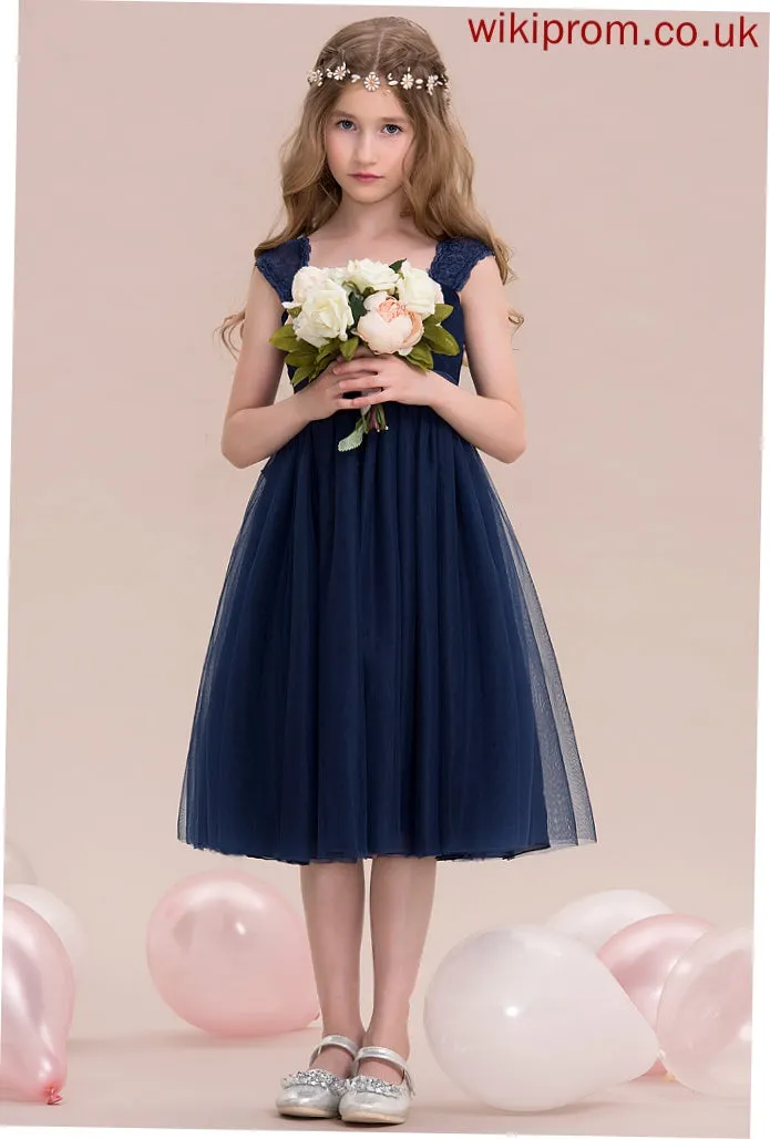 Tulle Renata Junior Bridesmaid Dresses Ruffle With Knee-Length Empire Sweetheart