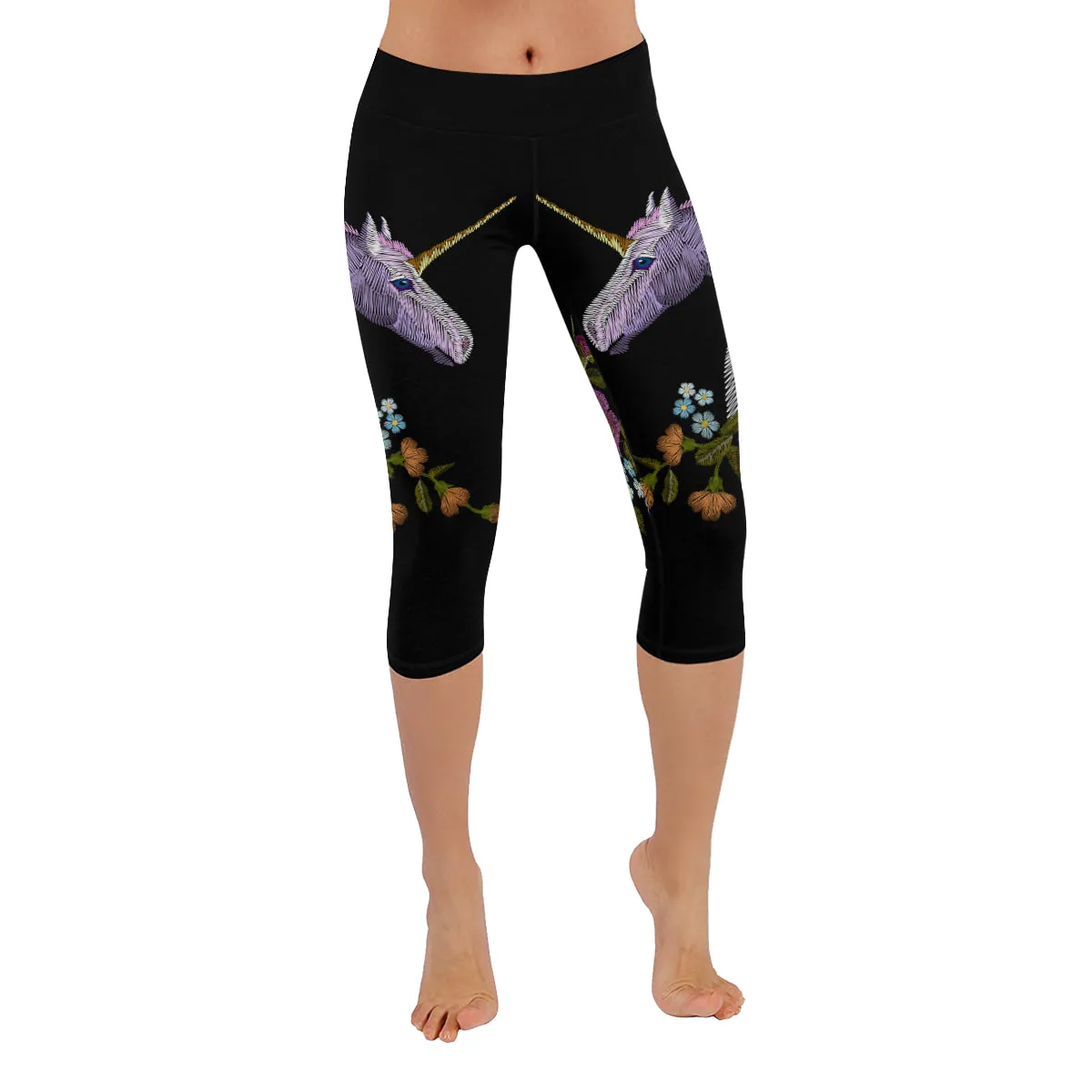 unicorn Women's Low Rise Capri Leggings (Invisible Stitch)