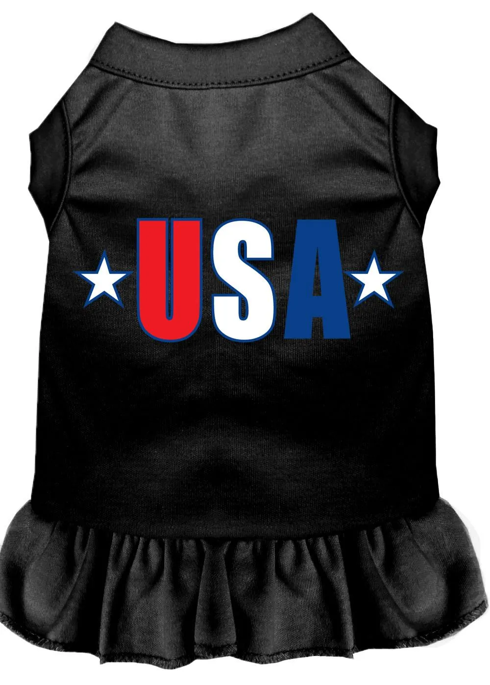 Usa Star Screen Print Dress Black Xl (16)