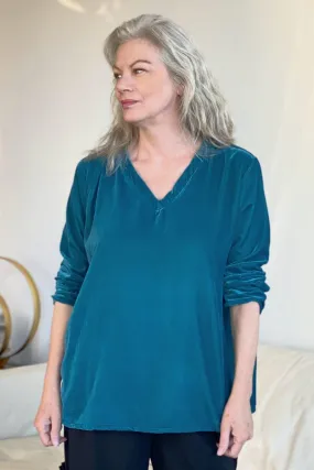 V Neck Velvet Top