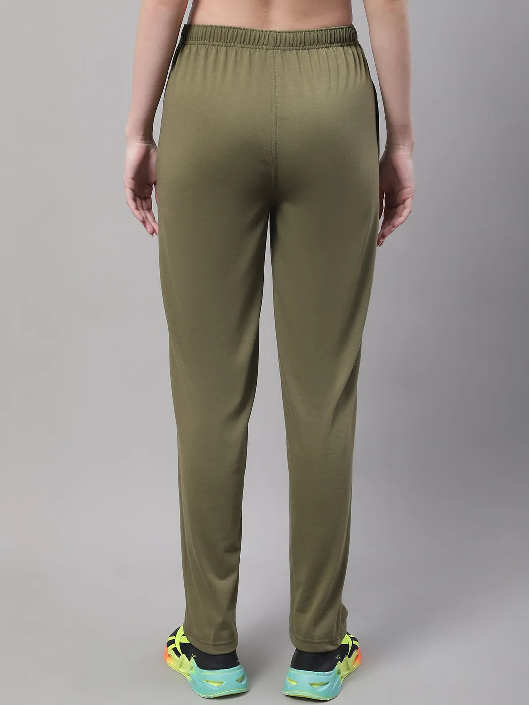 Vimal Jonney Olive Regular fit Cotton Trackpant for Women(Zip On 1 Side Pocket)