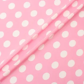 White Spotted Candy Pink Silk Crêpe de Chine