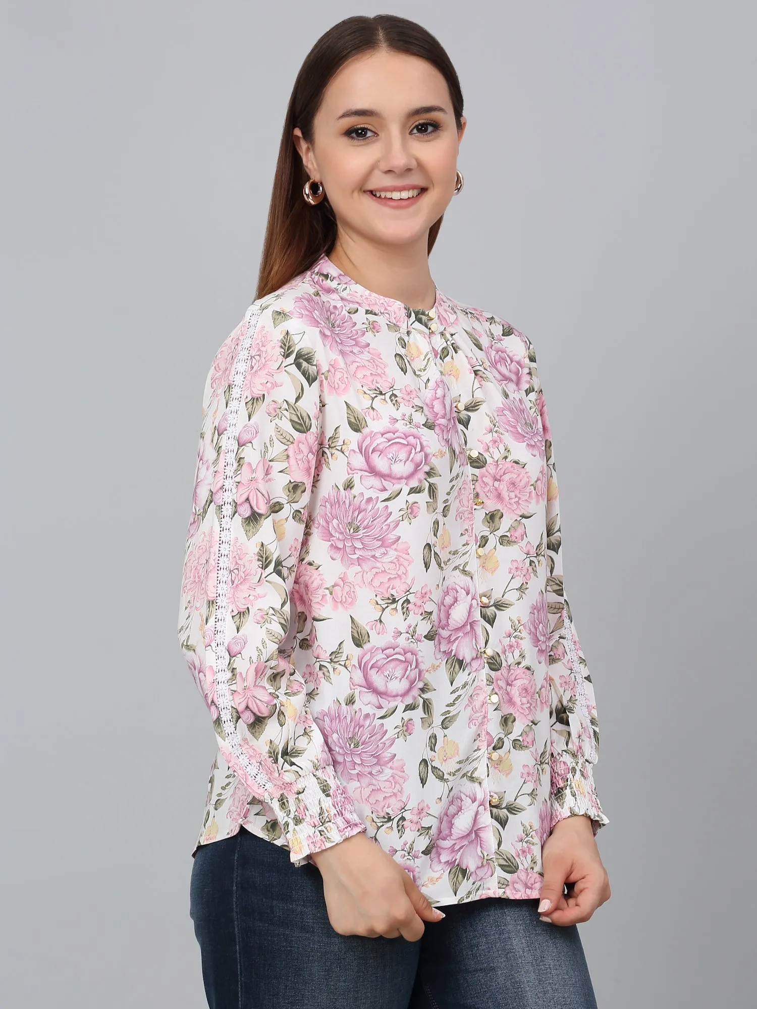 Women Multicolor Floral Printed Casual Top